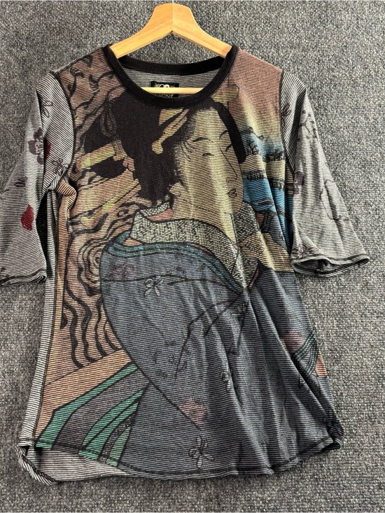 Lucky Brand Tops - Lucky Brand Gray and Black Striped Tee